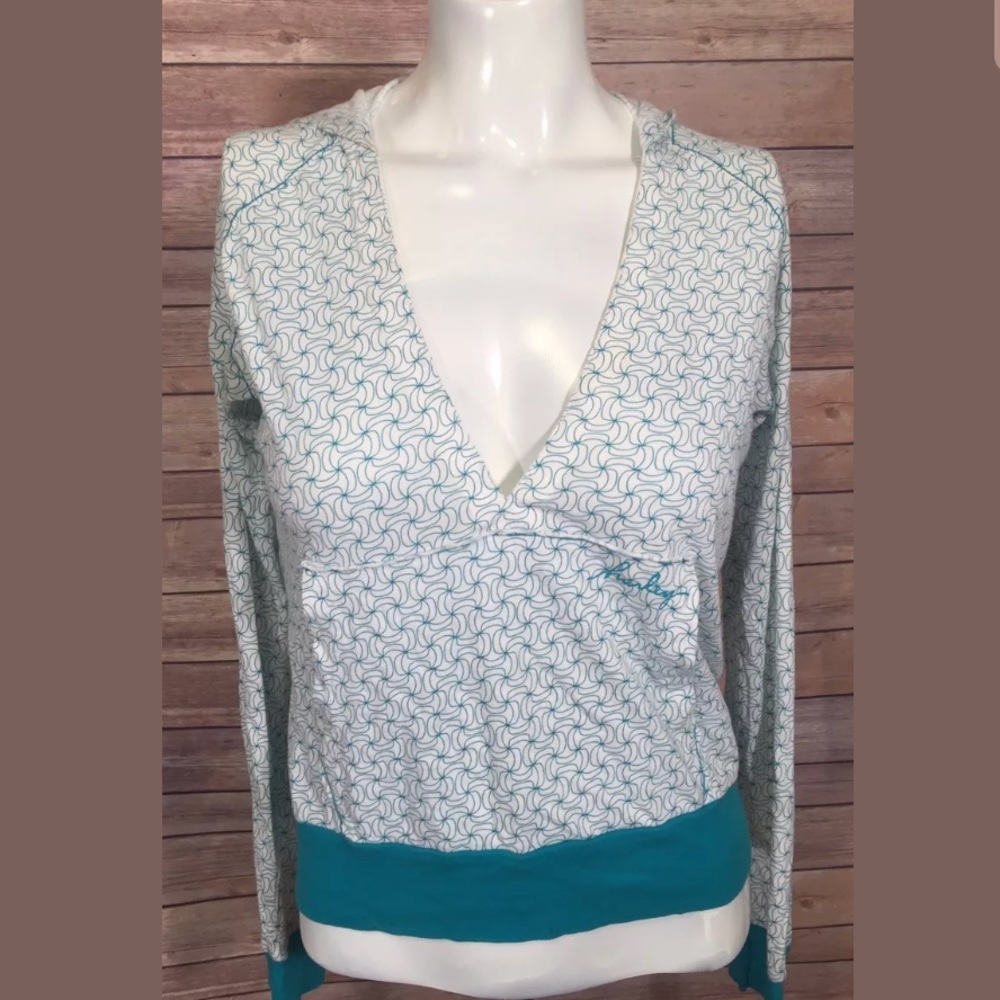 Hurley Hooded Shirt SZ XS Long Sleeve Deep V Neck